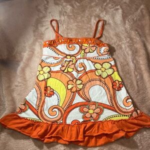 Justice Orange Floral Top